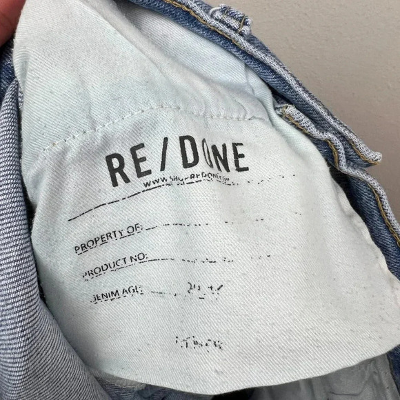 Redone High Rise Crop Straight Jeans Size 28 Light Wash Blue Denim Ankle - Picture 11 of 14